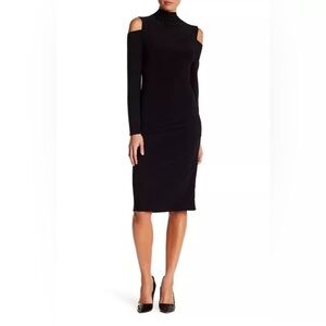 Laundry by Design Knit Cold Shoulder stretch Dress BLACK sz XS EUC